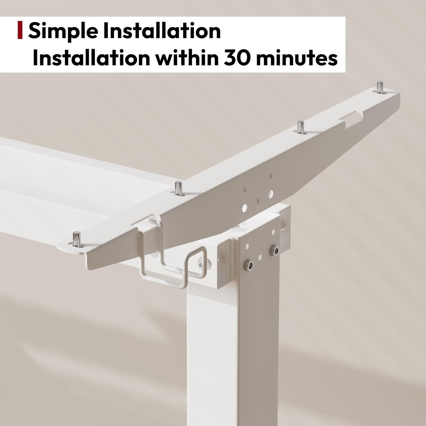 SANODESK Electric Standing Desk 55x24 Inch Height Adjustable Stand Up Desk Home Office Computer Workstation Sit Stand Home Office Desk with Splice Board (White Frame + White Top)