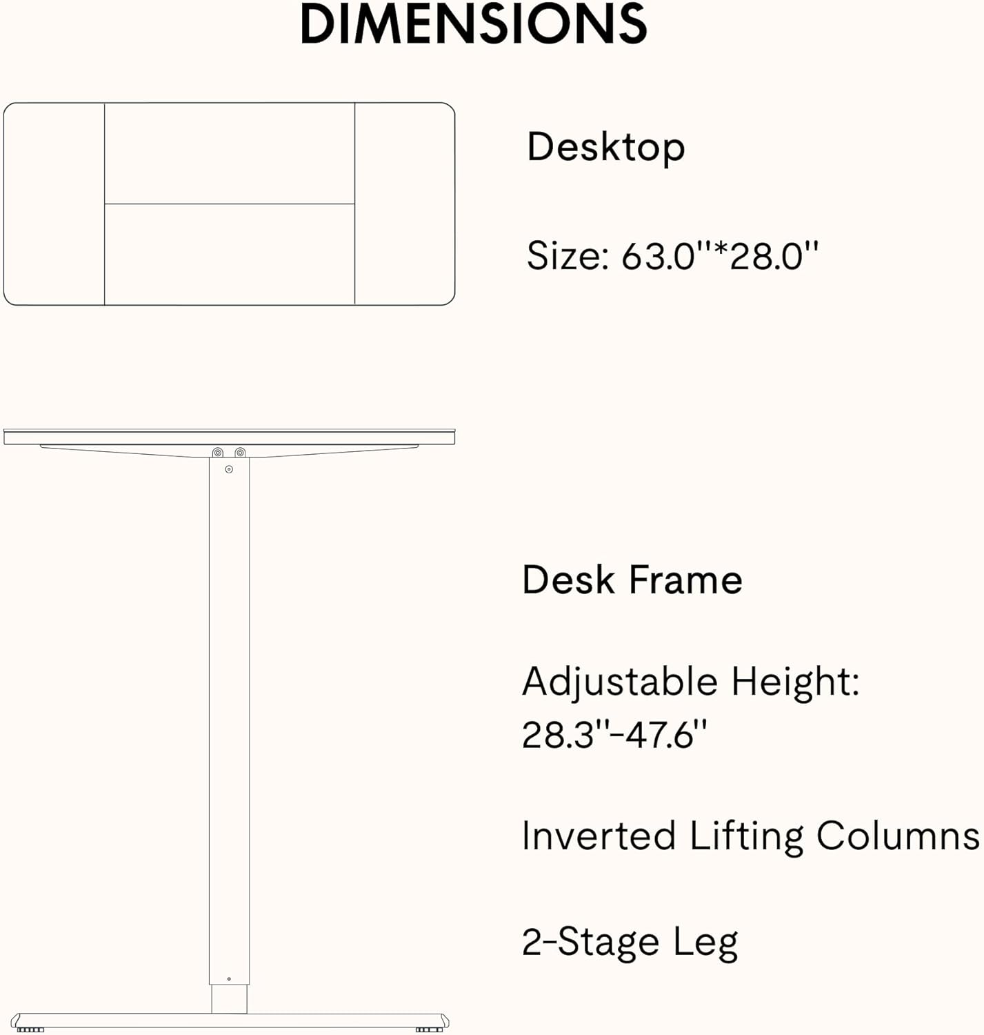 SANODESK Electric Standing Desk 63x28 Inch Height Adjustable Stand Up Desk Home Office Computer Workstation Sit Stand Home Office Desk with Splice Board (Black Frame + Black Top)