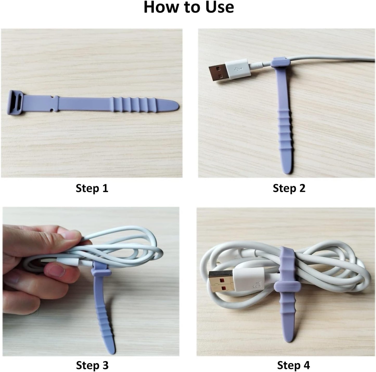 Reusable Silicone Zip Ties Cord Organizer: Silicone Cable Ties Straps for Cable Management - 20PCs 4.5” Pink Elastic Wire Cord Organizer for Home Office and Travel