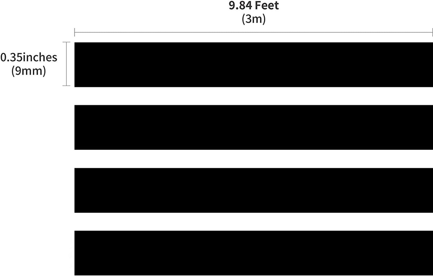 Motex Refill Tape for Embossing Label Maker, Tape Writer, 3/8-Inch (Black 4 Rolls)