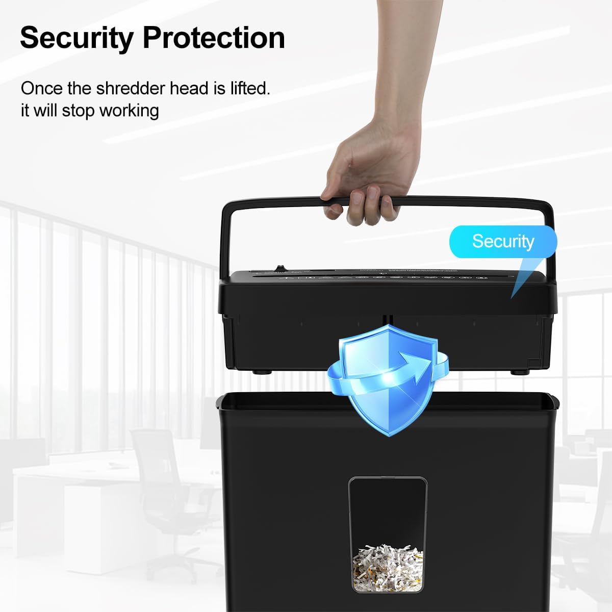 Woolsche Paper Shredder for Home,5 Sheet Desktop Cross Cut with 2.38-Gallon Basket Shredder,P-4 Security Level, 4-Mode Design, Shreds Paper/Credit Card - Durable, with Jam Proof Function for Home