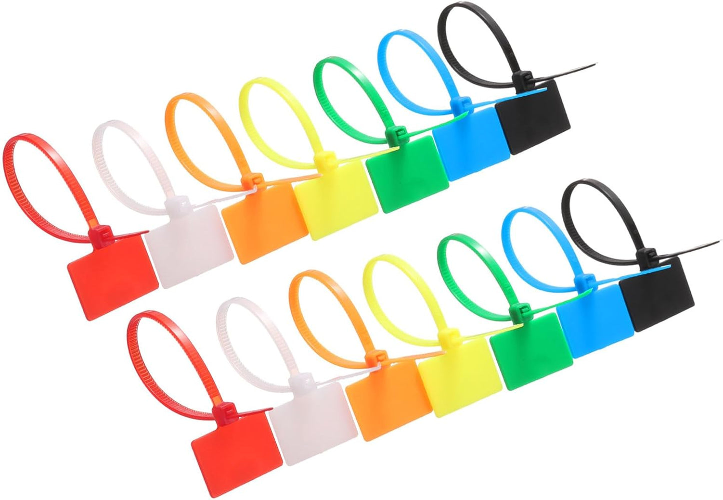 uxcell 100 Pcs Cable Label Marker Tags, Nylon Cable Zip Tie Tags 4.3 Inch Writable Self-Locking Wire Labels Zip Ties for Organization Marking, Green