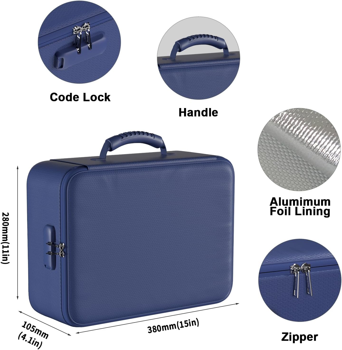 DocSafe 5200°F Document Organizer with Lock,Upgraded Heat Insulated Fireproof&Waterproof Box 8 Layers File Organizer,Portable Home Travel Safe Storage for Important Documents, Files,Blue (Soft)