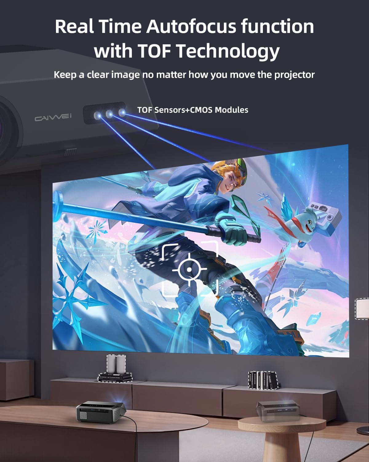 Smart LED 4K Projector Daylight HDR WiFi 6 Bluetooth Google TV, 1800ANSI Daytime Movie Gaming Projectors 4K Ultra HD Home Theater Ceiling with Auto Focus Keystone Zoom Airplay HDMI ARC USB Apps Dolby