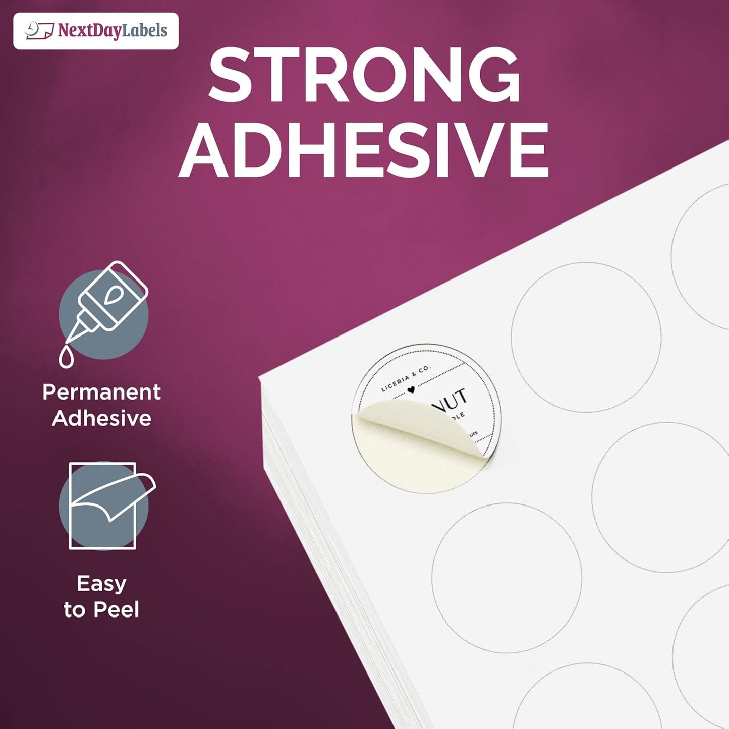 NextDayLabels – 3/4 Inch Round Labels - Round Sticker Labels for Printer - Matte White Blank Laser/Inkjet Printer Labels - Circle Stickers Printable Labels (50 Sheets, 108 Per Sheet, 5400 Labels)