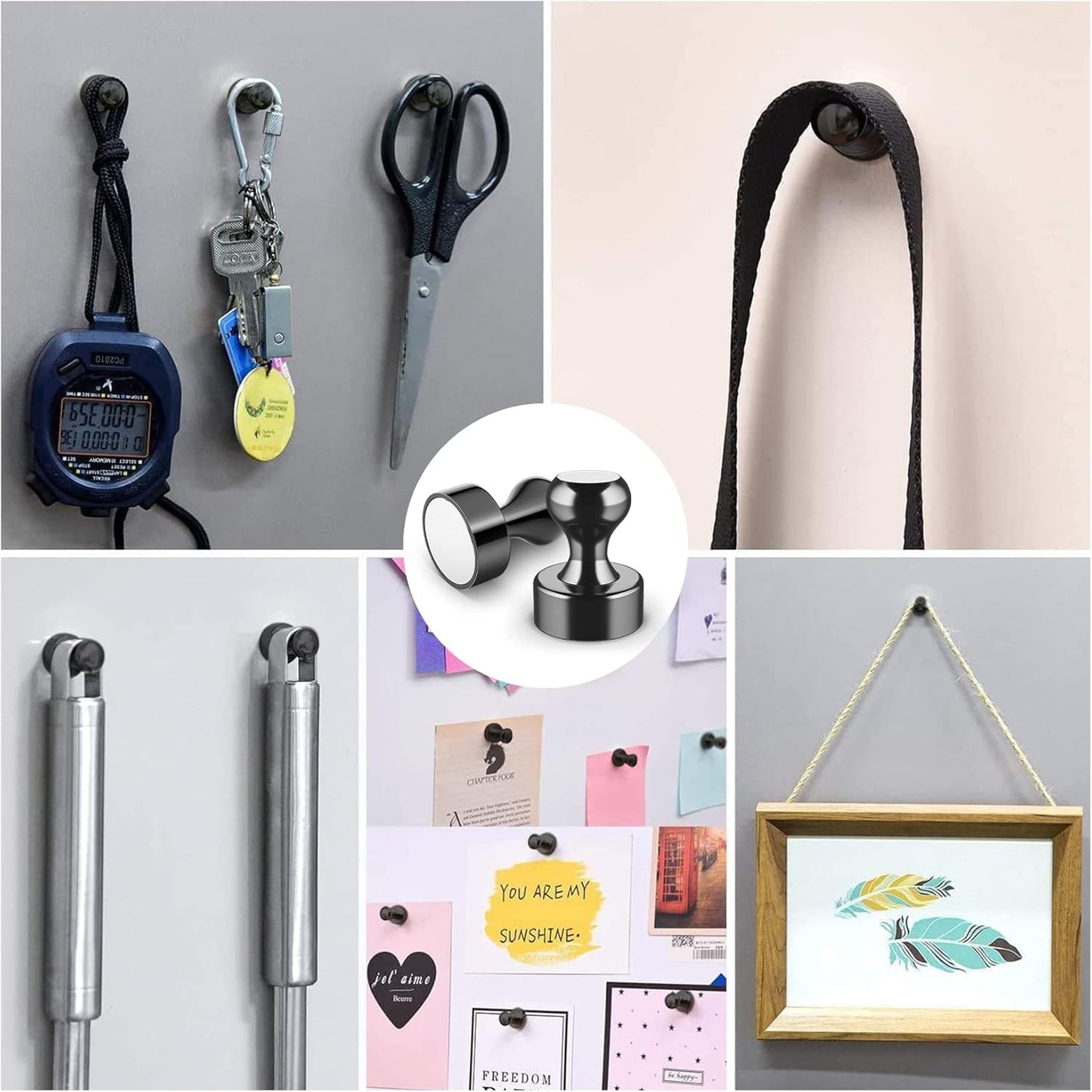 Grtard 24 Pack Magnetic Push Pins, Fridge Magnets for Whiteboard, Whiteboard Magnets Refrigerator Magnets, Small and Strong Push Pin Magnet for Office, School, Locker, and Map Magnet