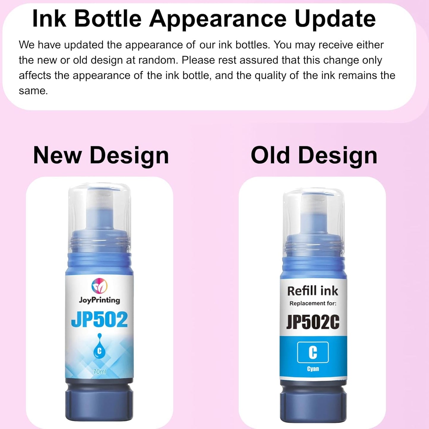502 Ink Bottles Compatible 502 Color Ink Refill Bottles Work for ET-2850 ET-3850 ET-4850 ET-2760 ET-3760 ET-4760 ET-3750 ET-4750 ET-3830 ET-15000 Printers (2C 2M 2Y 420 ml)