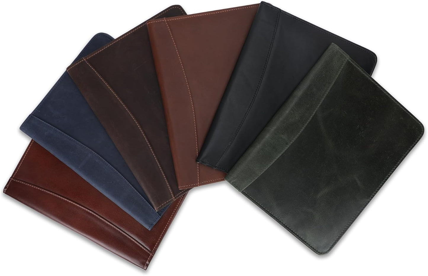 Heavy Duty Buffalo Leather Legal Pad Portfolio Handmade Executive Notebook Binder, Professional Padfolio Organizer Gift for Men and Women Genuine Leather Resume Document Holder (Blue)