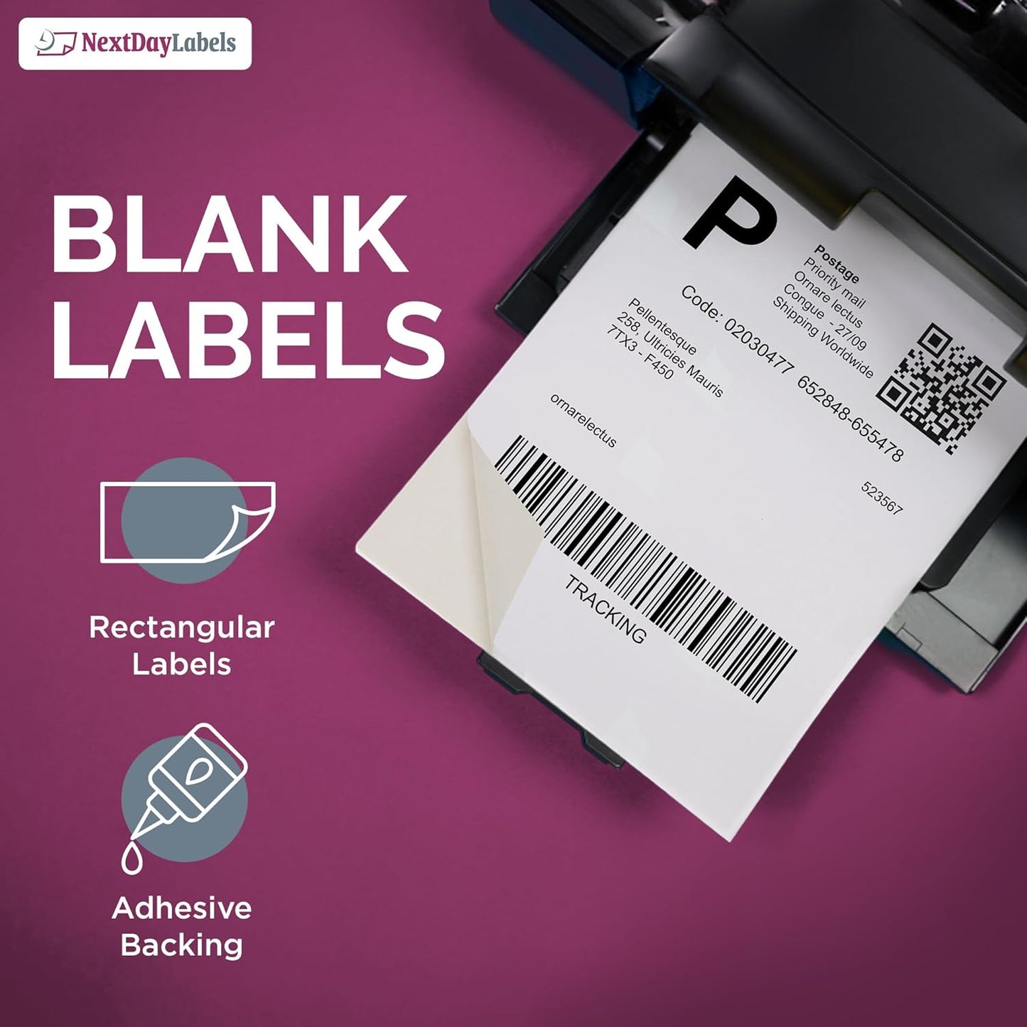 NextDayLabels - Full Page Labels 8.5 x 11 - White Shipping Labels - 8.5 x 11 Label Paper for Printer - Large Blank Matte Sticker Printer Paper - Laser/Inkjet Printer Labels (1 Per Sheet, 500 Labels)