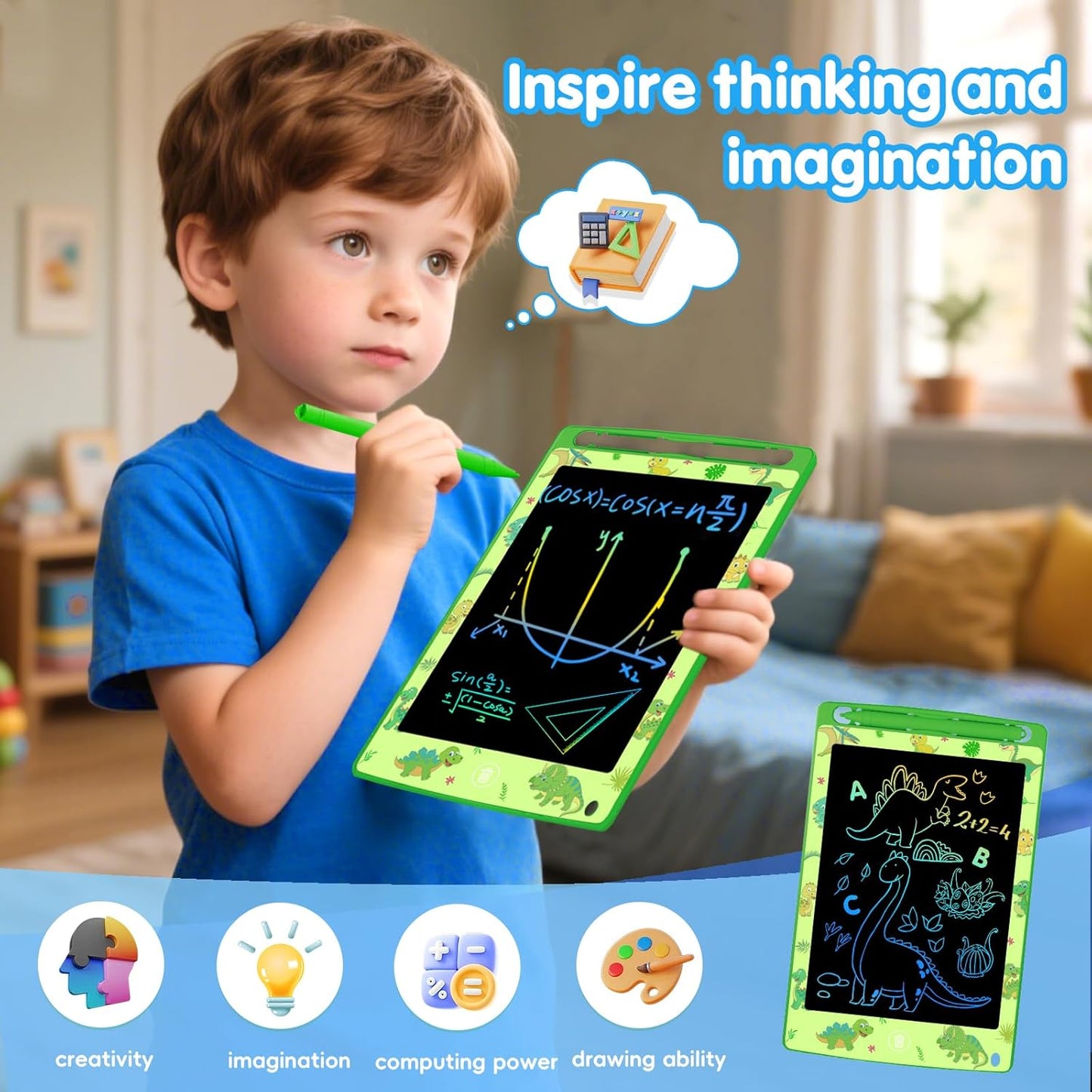 10 Pack LCD Writing Tablet for Kids, 8.5 Inch Colorful Doodle Board Drawing Pad, Educational Learning Travel Toys Birthday Gifts for Boys Girls Age 3 4 5 6 7 8