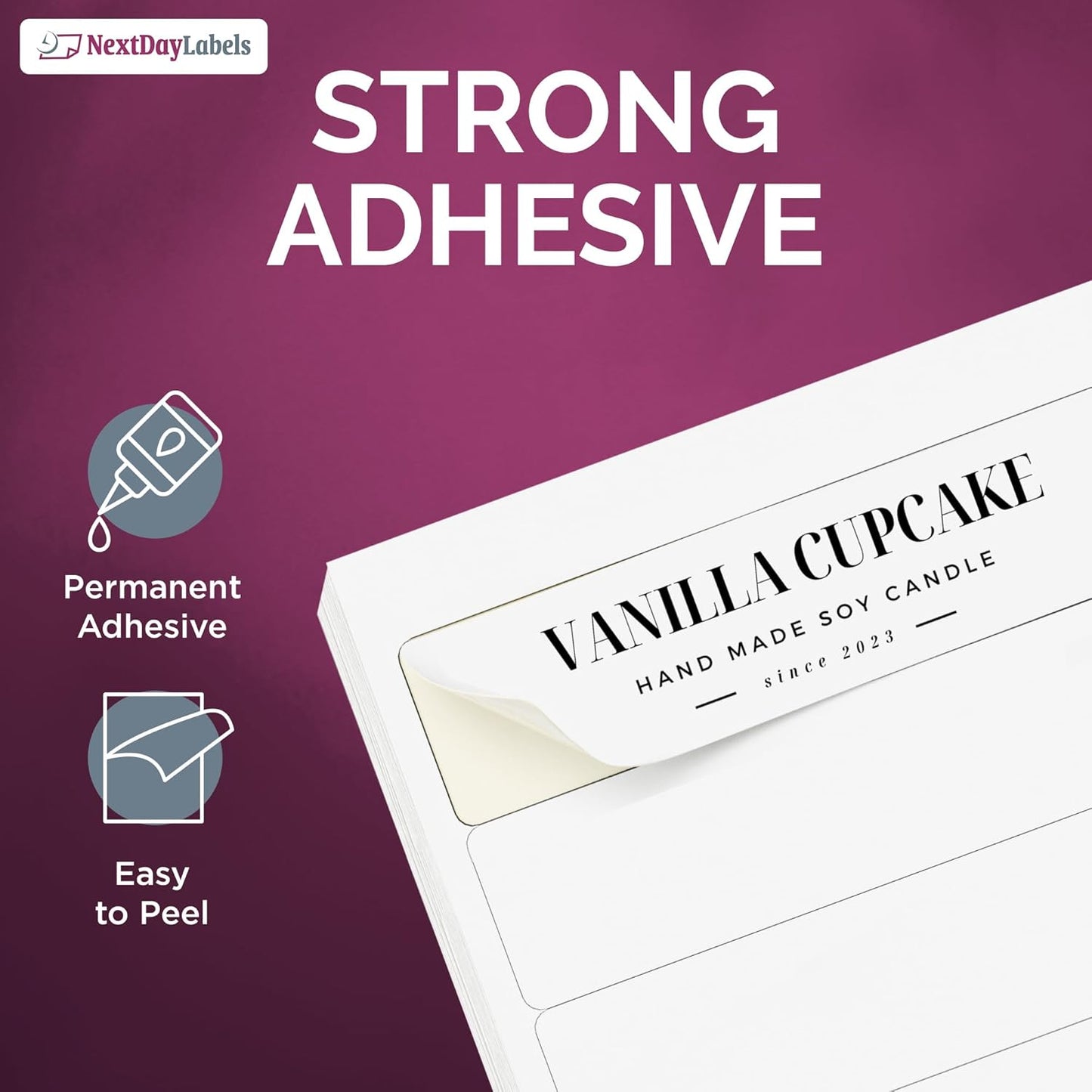 NextDayLabels – 4” x 1" Rectangular Sticker Labels for Printer - White Laser/Inkjet Printer Labels Return Address Labels Shipping Label Stickers (250 Sheets, 20 Per Sheet, 50000 Labels)