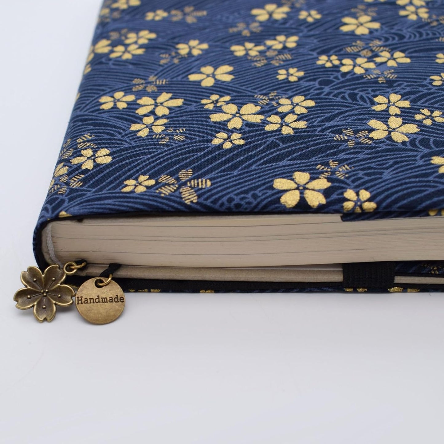 BLBMH 5.5x8.5 inch Book Covers for Paperbacks Adjustable Book Cover for Women Book Lovers Gifts Bible Novels Journal Soft Cloth Protector - Blue Sakura 8.5in