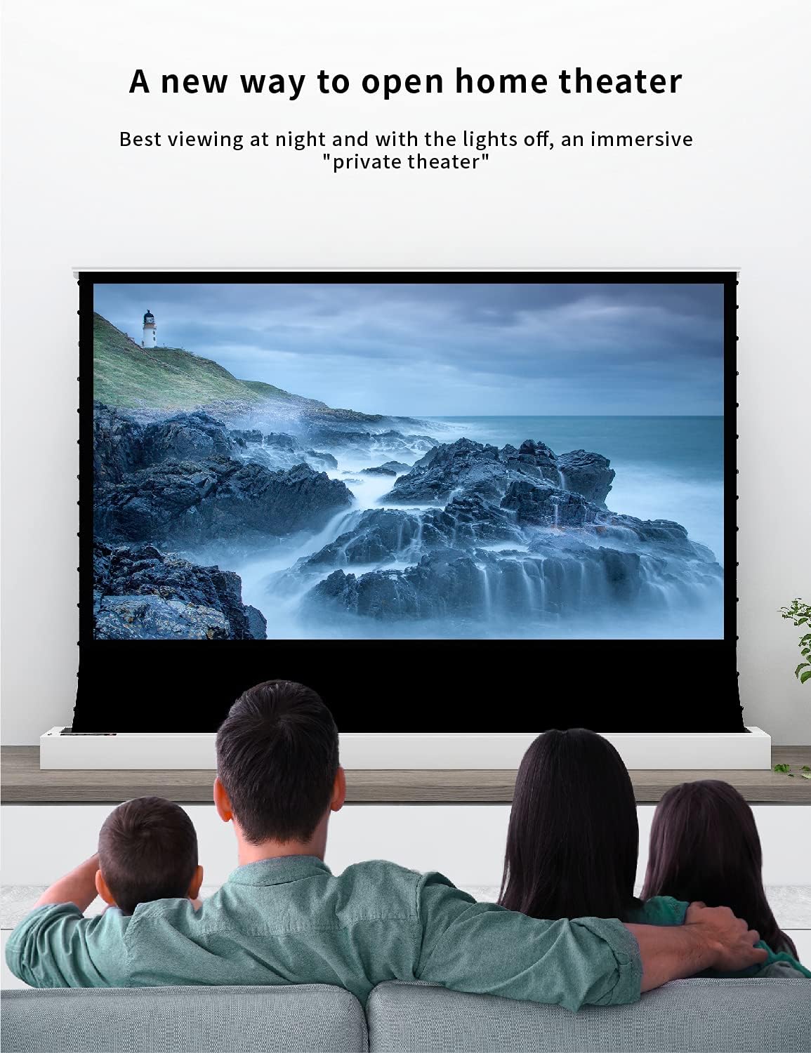 VIVIDSTORM-Screen Projector S 72 inch Motor Rollable Foldaway Portable Screen with White Cinema PVC, 4k 3D HD Gaming/Office Room,Compatible with Standard Projector,VWSDSTW72H