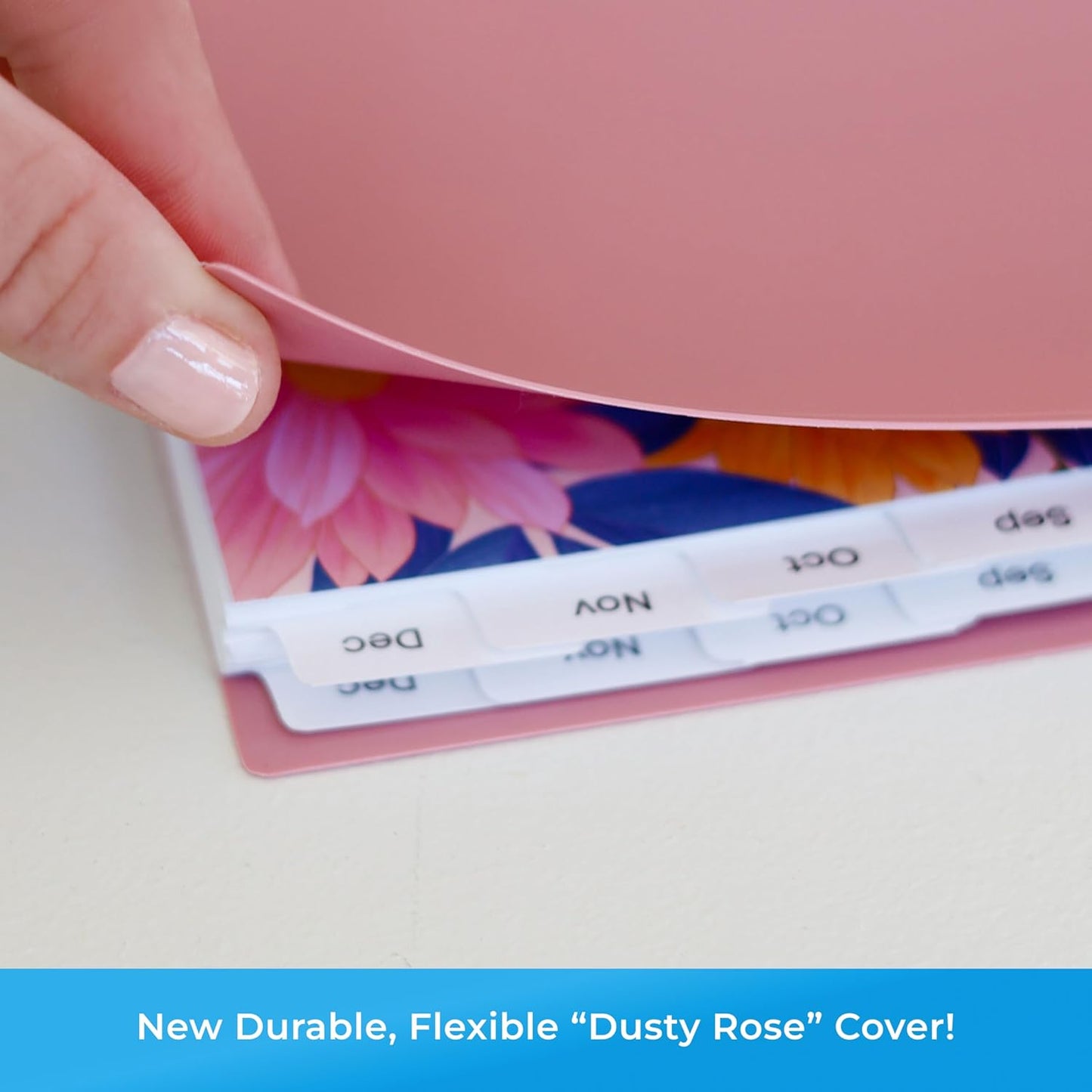 Blue Sky 17 Month 2025-2026 Weekly and Monthly Academic Year Planner Calendar, August 2025 - December 2026, 8.5" x 11", Flexible Cover, Wirebound, Laminated Tabs, Dusty Rose