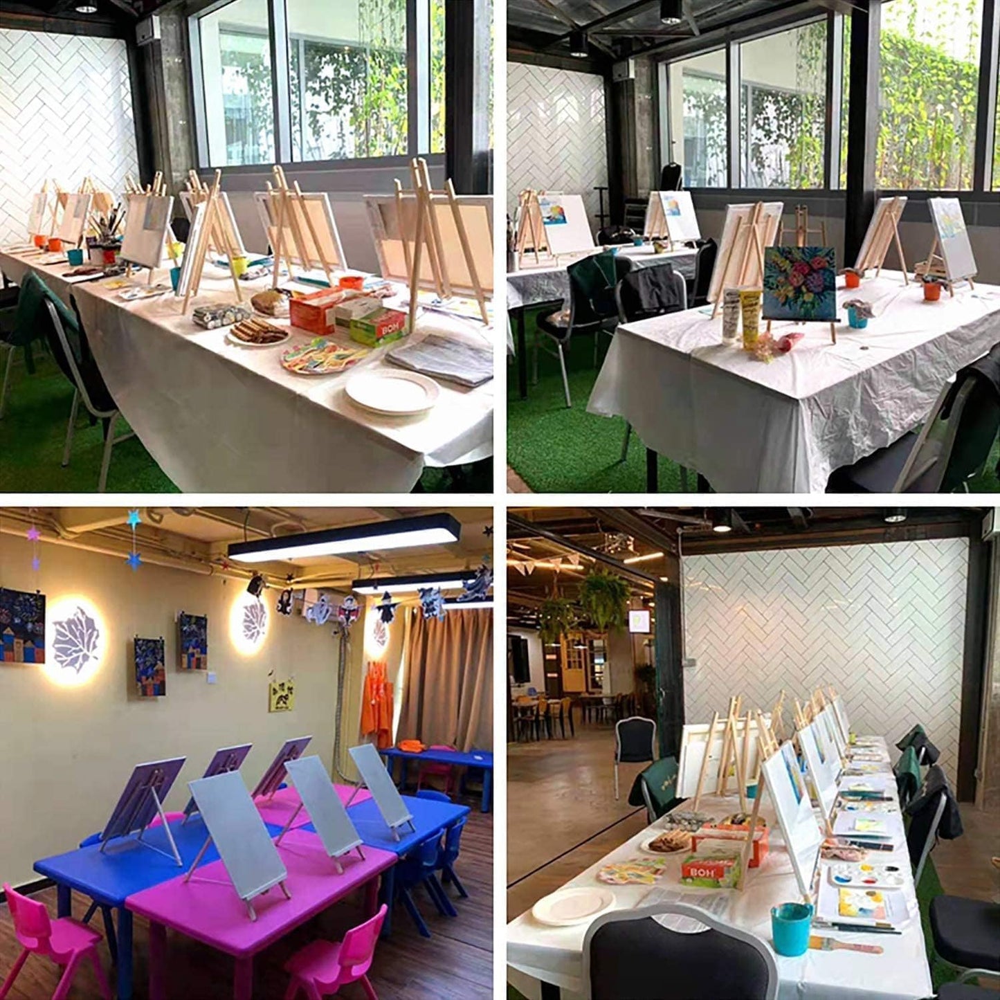 MEEDEN 6 Pack 20 Inch Art Beech Wooden Tabletop Easel for Sign Painting - Small Canvas Stand for Kids Adults