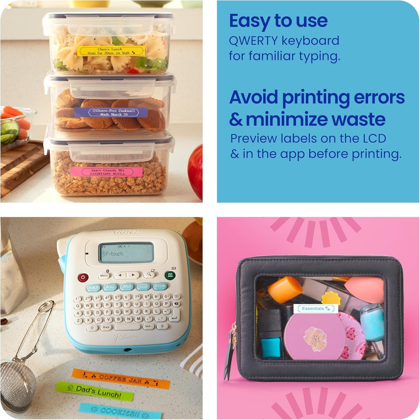 Brother P-Touch PT-N25BTV3 Personal Connected Label Maker, Bluetooth, Design&Print2 app, Portable, Handheld, 3 Sample Label Tapes Included, Prints with P-Touch Btag½â€ (12mm) Wide Tapes