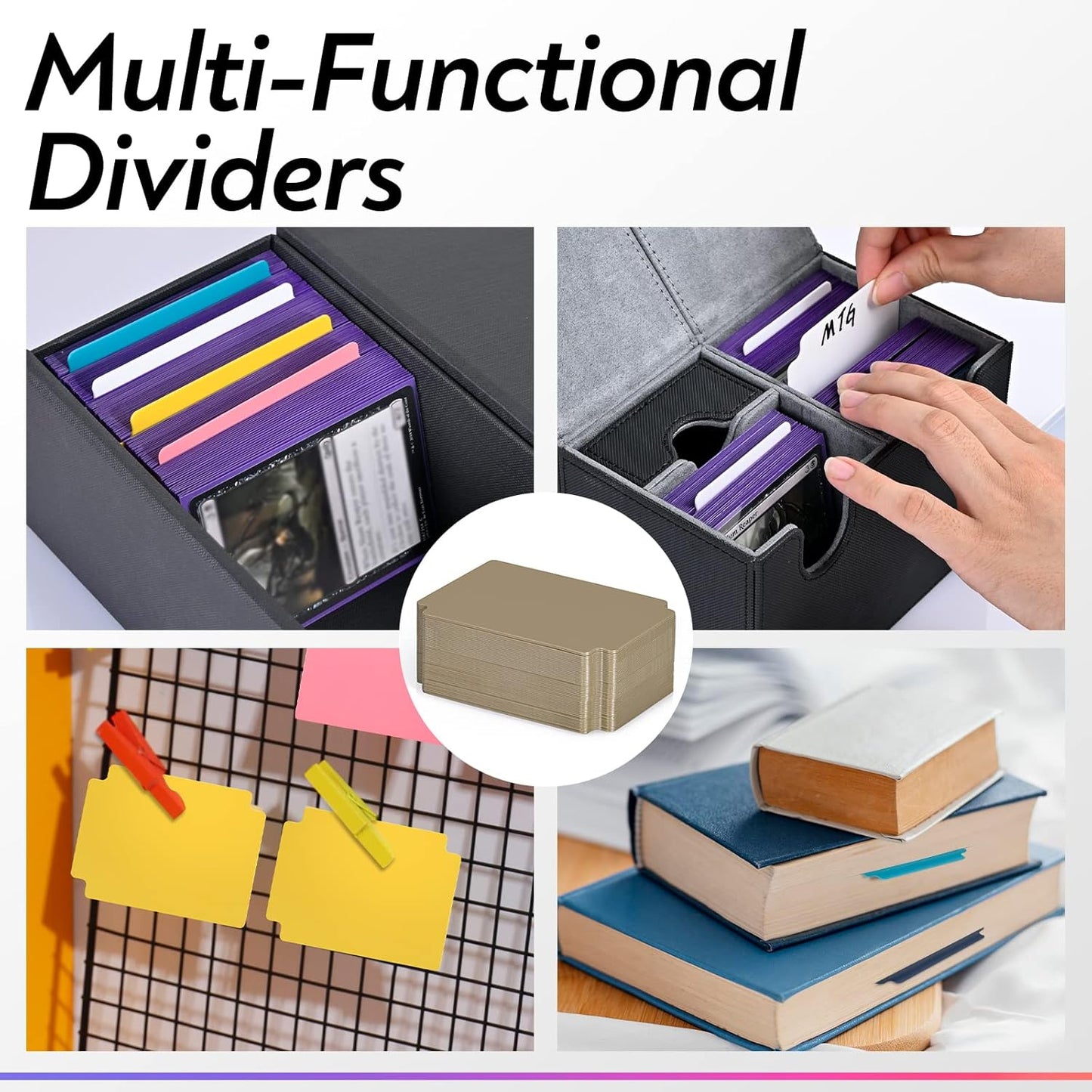 ZLCA 50 Piece Trading Card Dividers, Page Dividers with Tabs, Plastic Separator for Storage Box Record Games Sports Cards, 2.75 x 3.76 Inch (Brown)