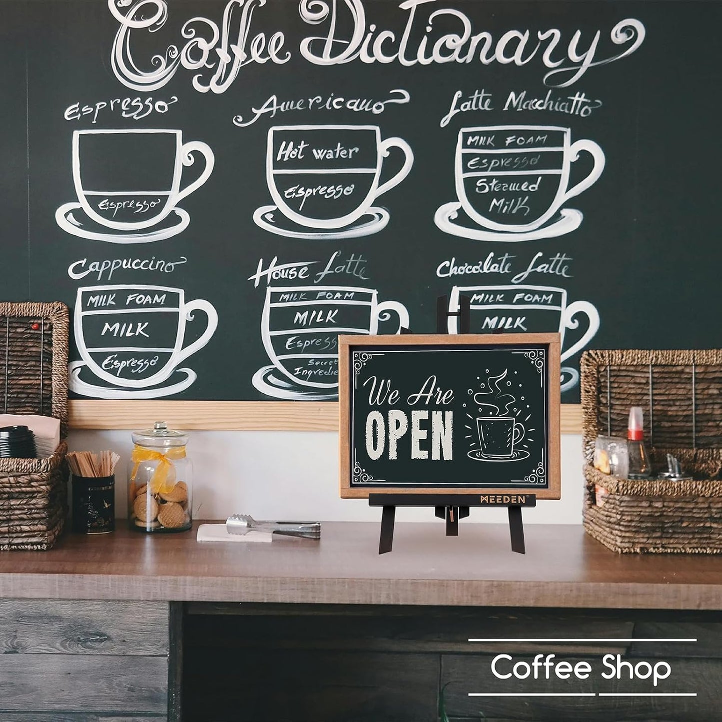 MEEDEN Mini Tabletop Easel Stand: 12" x 12 Pack Pine Wood Table Top Display Stand for Sign Picture- Black Mini Wooden Easel for Painting Party Classroom