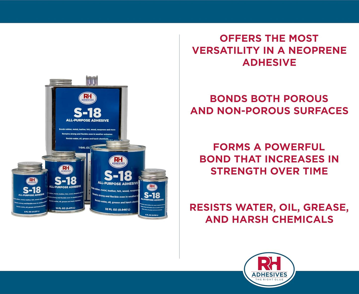 S-18 All-Purpose Adhesive, 32 oz. can - RH Adhesives