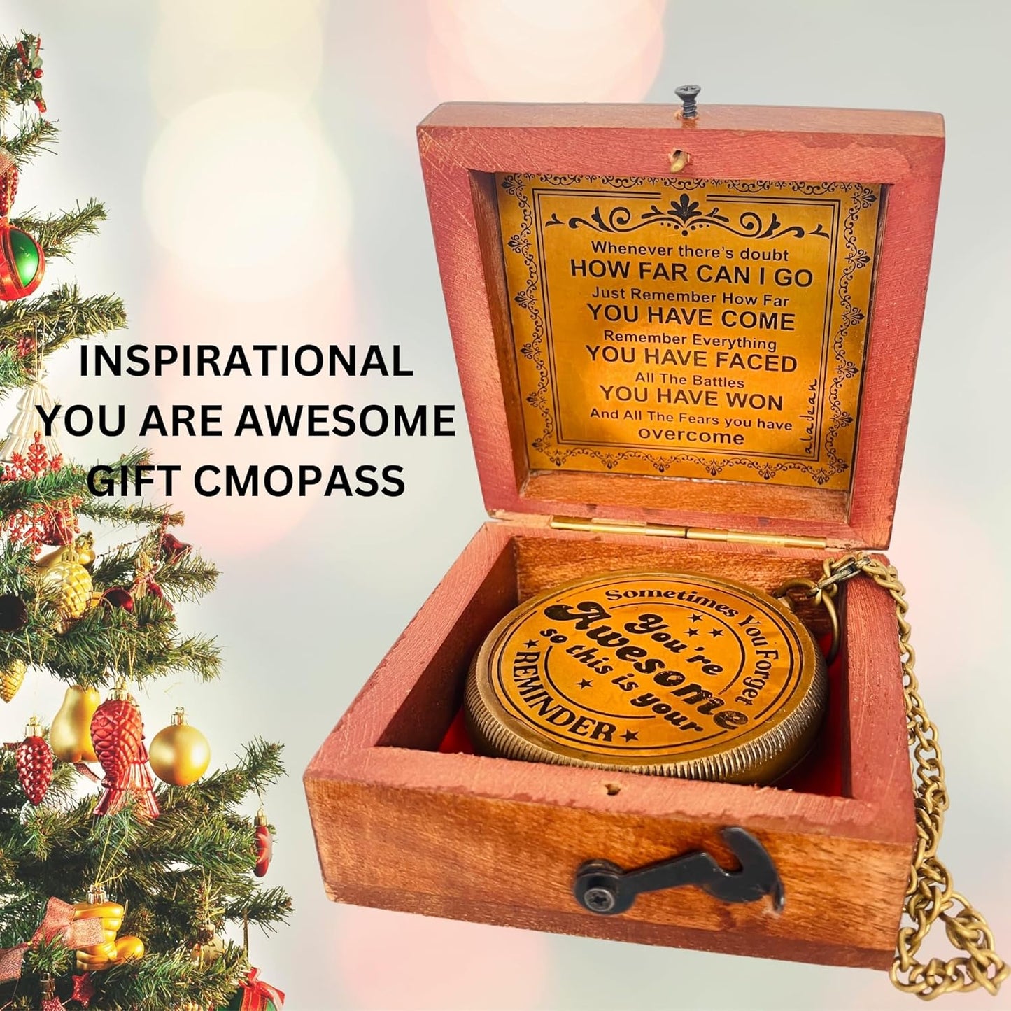 Gift for Son from Mom Dad | Engraved Compass 2" - Father to Son Gifts, Mom to Son Gifts for Graduation 2025, Birthday Baptism Confirmation Communion