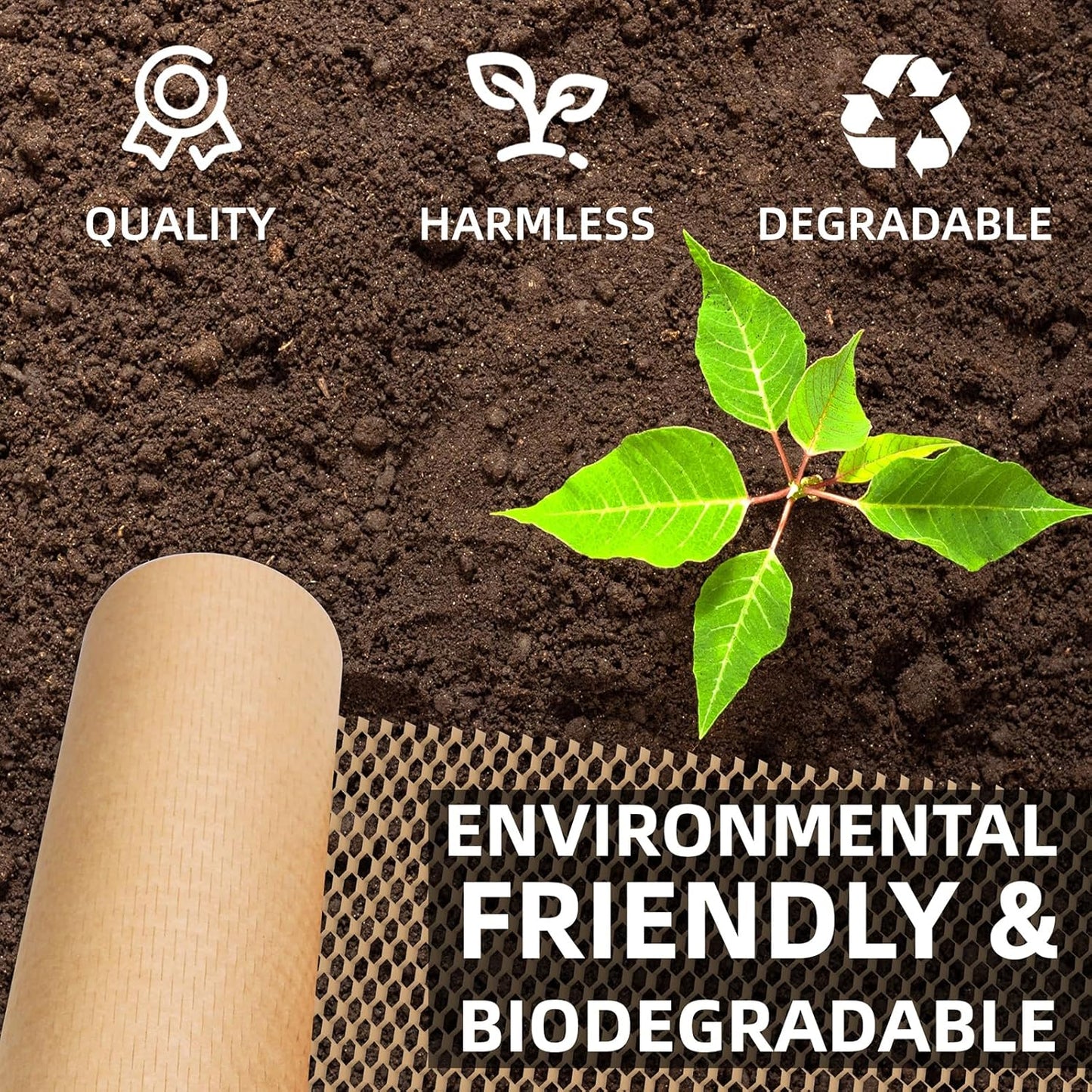 Honeycomb Packing Paper Wrap 12"x100' Sustainable Alternative to Bubble Wrap for Moving Shipping/Gift, Biodegradable & Fully Recyclable Bubble Paper Wrapping with 20 Fragile Sticker……