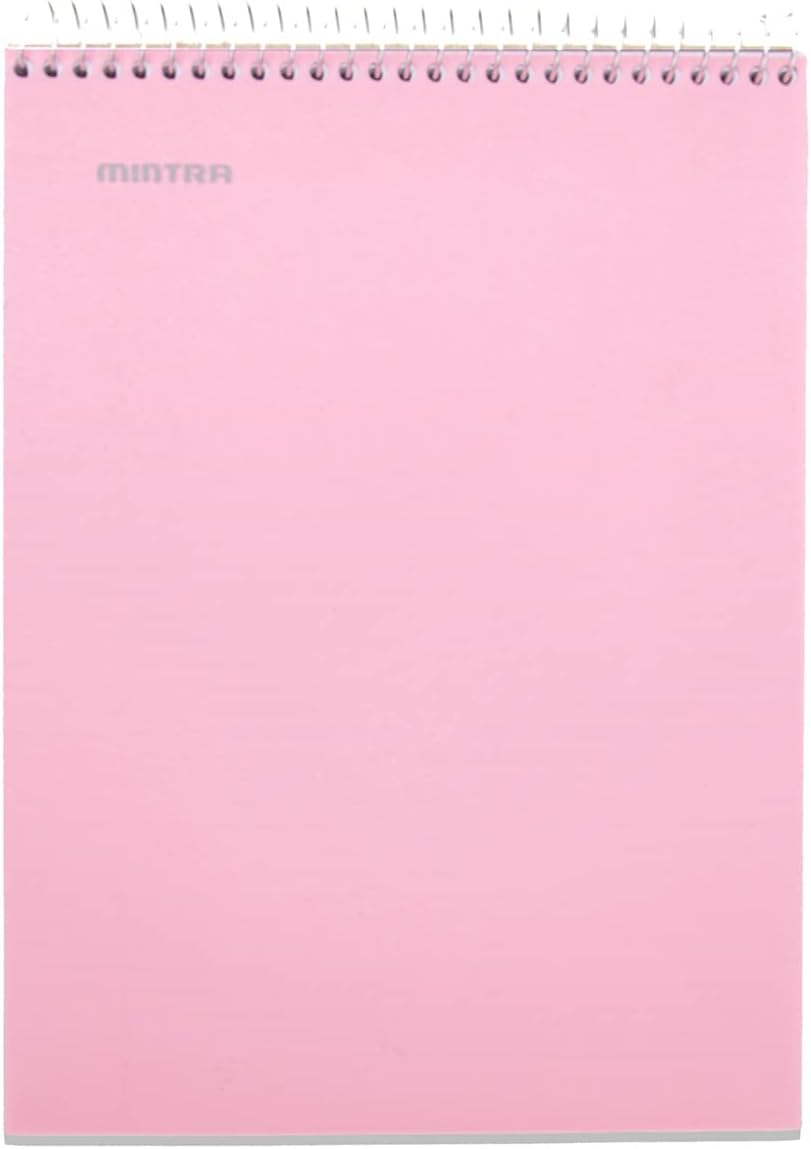 Mintra Office TOP BOUND Durable Spiral Notebooks (Spring Pink, Arctic Ice, Sun Yellow, College Ruled 3pk)