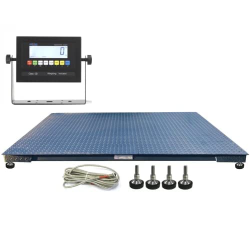 SellEton SL-6x6-1K Heavy-Duty, Industrial Floor Scale, Metal Indicator with Platform Scale (72" x 72", 1000 lbs x 0.2 lb)