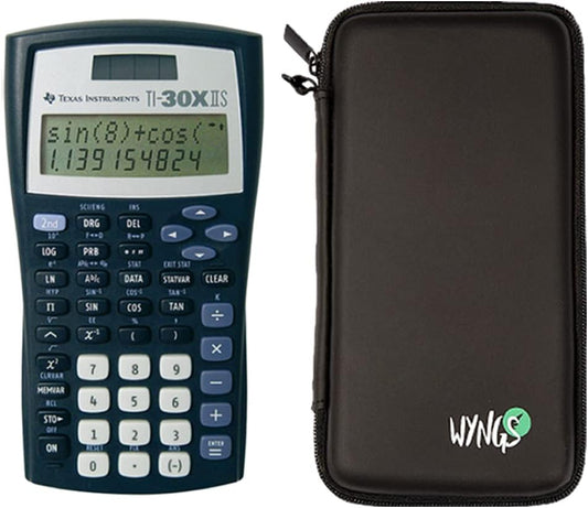 TI 30 XIIS Technical Scientific Calculator + WYNGS Protective Case Black