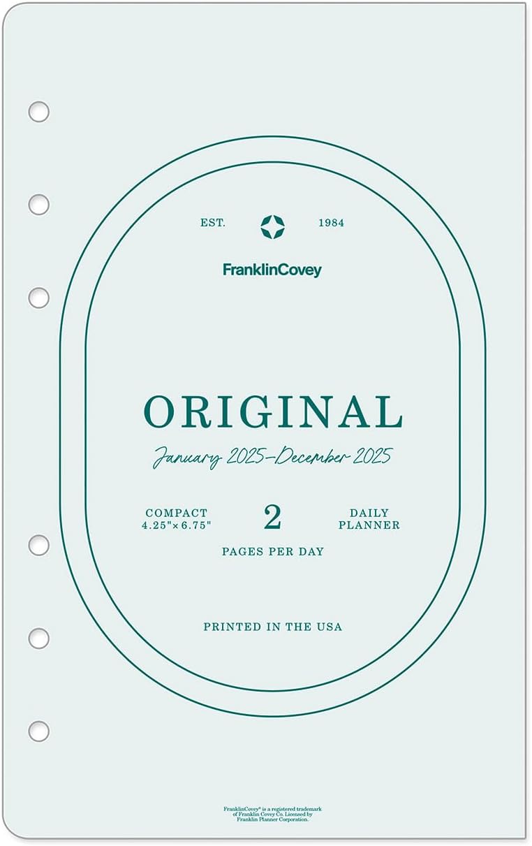 FranklinCovey - Original Two Page Per Day Ring-Bound Planner (Compact, Jan 2026 - Dec 2026)