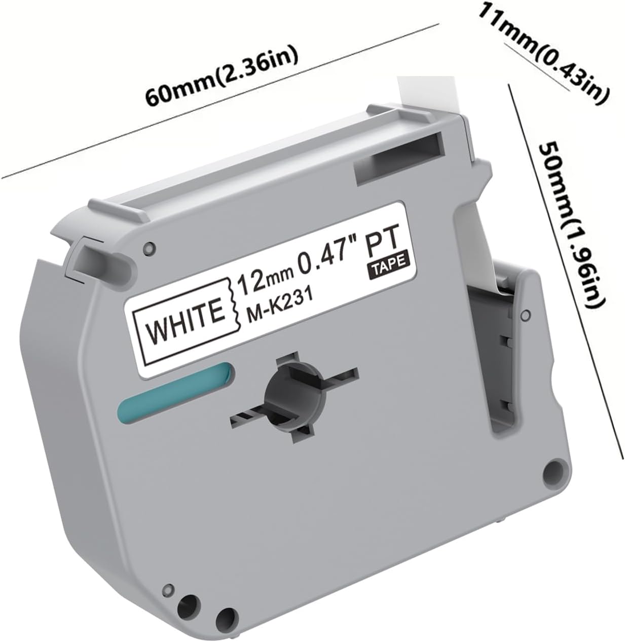 8 Pack M-K231 M Tape 12mm Compatible with M-K231s Brother Label Tape Black on White 0.47 Inch Tape for P Touch PT-M95 PT95 PT65 PT-65 PT70 PT85 PT90 Label Maker Tape Refill