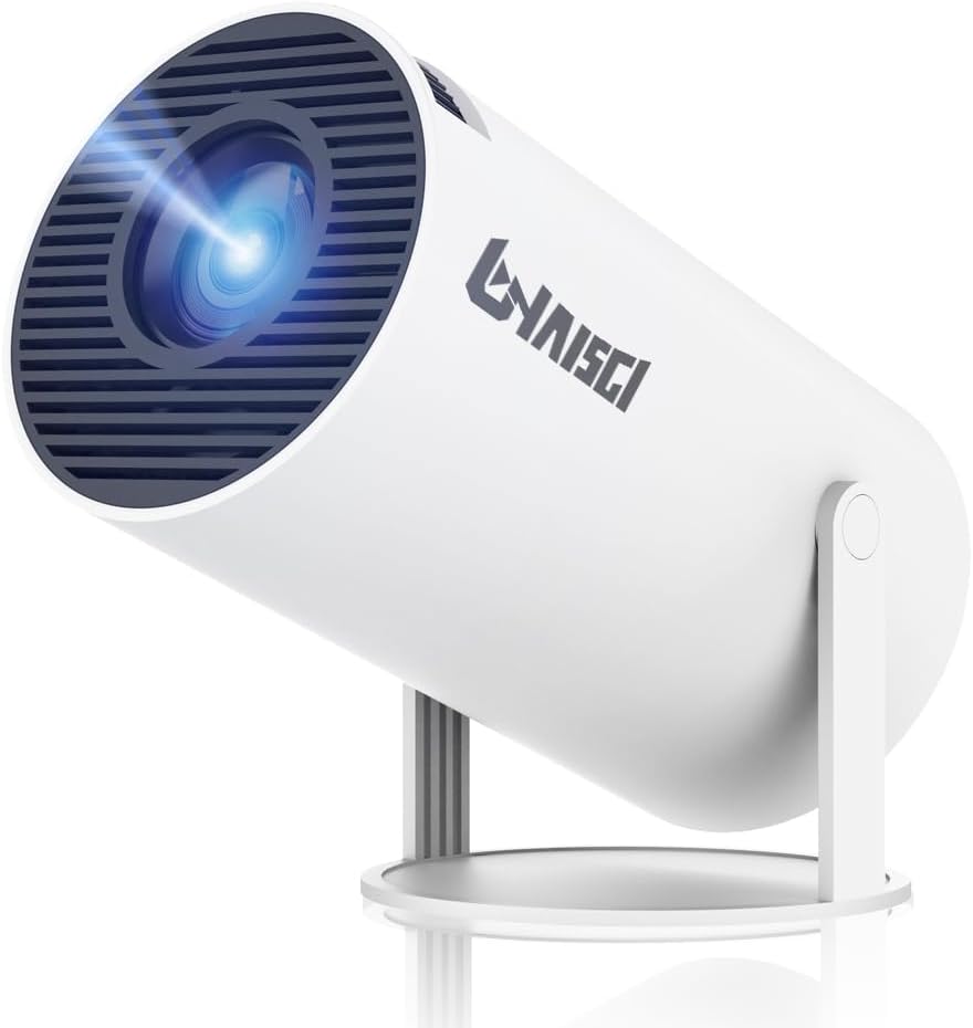 Mini Projector, 4K 1080P Support Portable Projector with Dual Band WIFI6 and Bluetooth 5.2 Android 13, Auto Keystone Correction, 180° Rotatable, 40"-150" Screen Video Projector