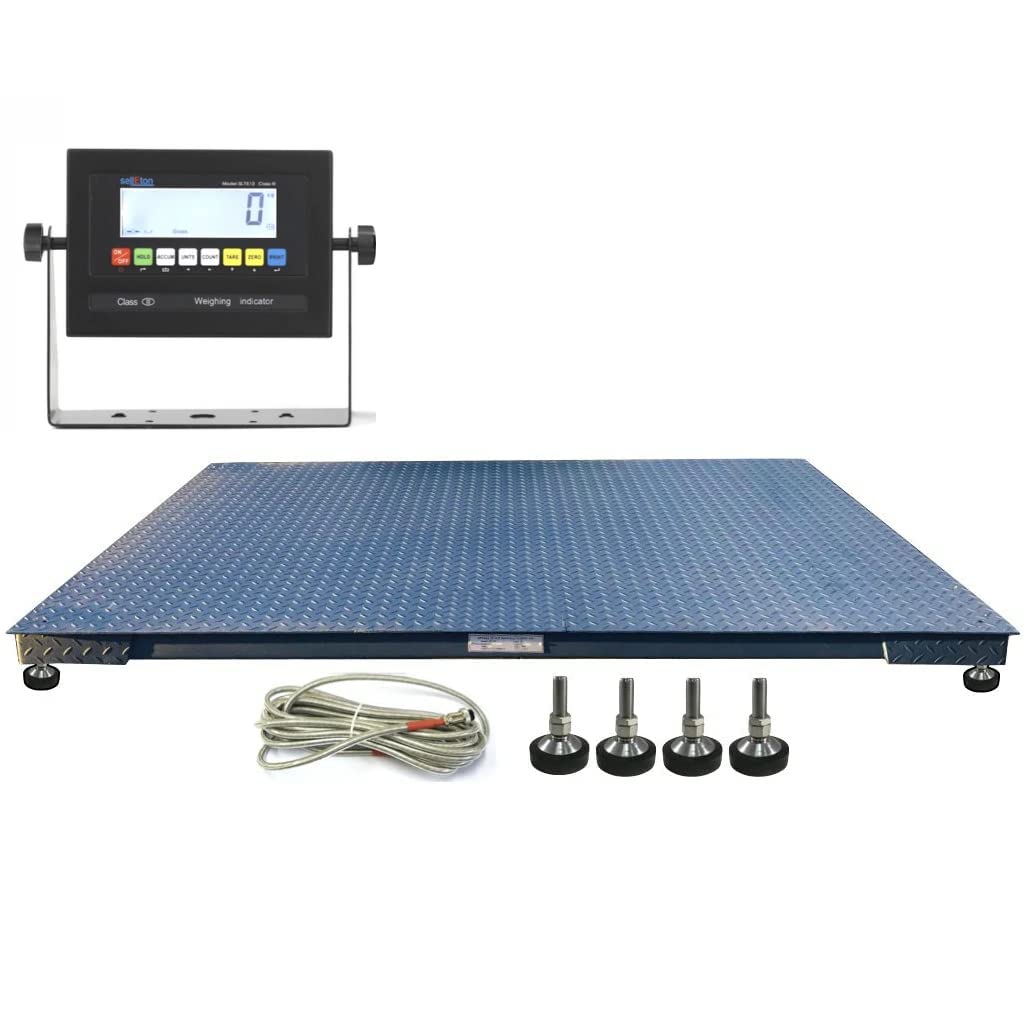 SellEton SL-5x7-1K-NN 60" x 84" Heavy-Duty, Industrial Floor Scale, Metal Indicator | 1000 lbs x 0.2 lb