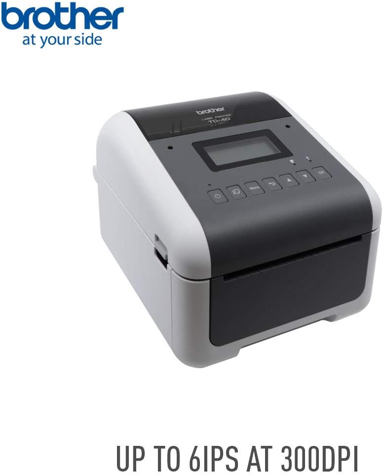 Brother TD-4550DNWB 4-inch Thermal Desktop Barcode and Label Printer, for Labels, Barcodes, Receipts and Tags, 300 dpi, 6 IPS, Standard USB and Serial, Ethernet LAN, Built-in Wi-Fi and Bluetooth,White