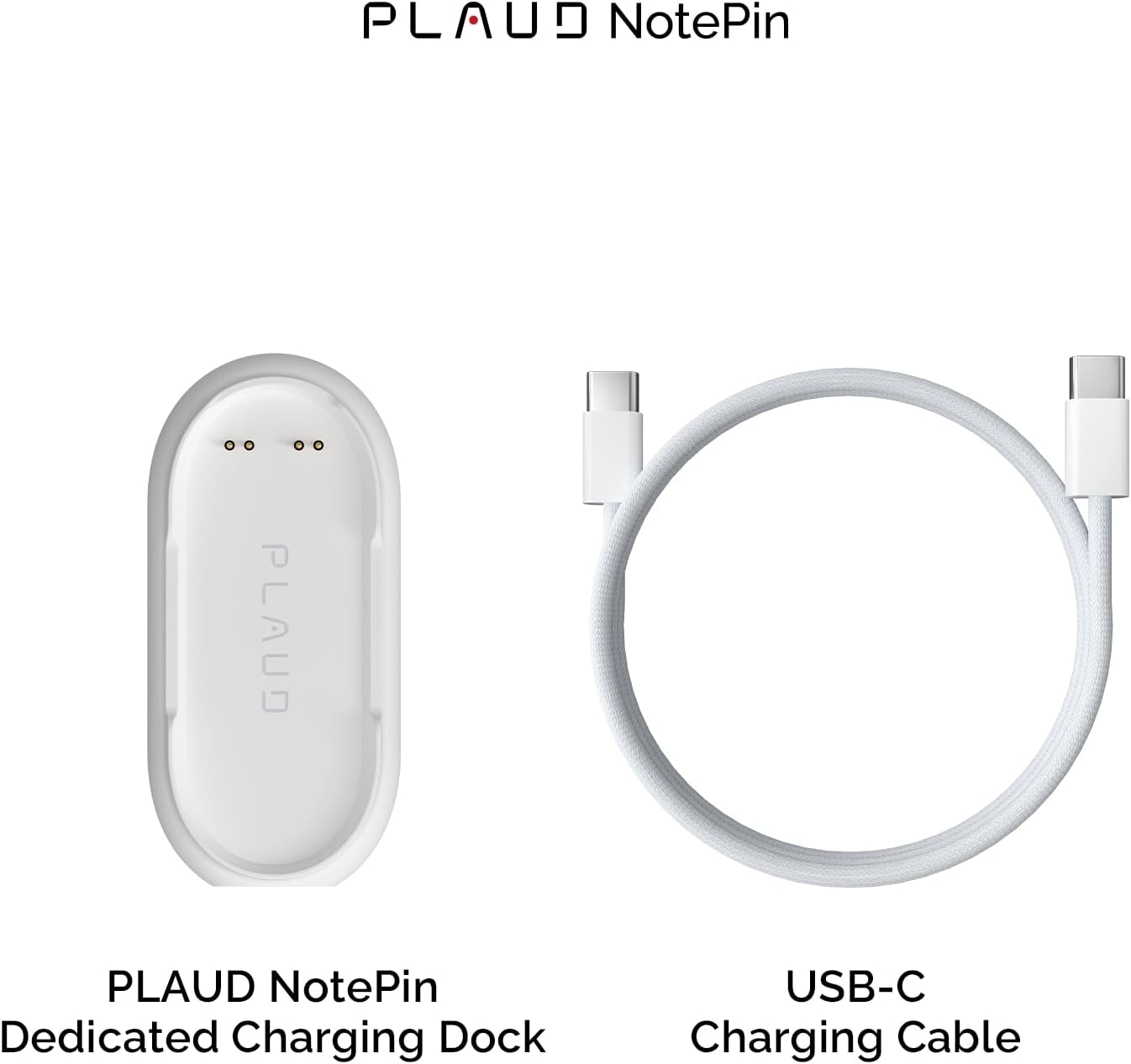 NotePin AI Voice Recorder, Voice Recorder with Additional Charging Set, Transcribe & Summarize with AI Technology, 64GB Memory