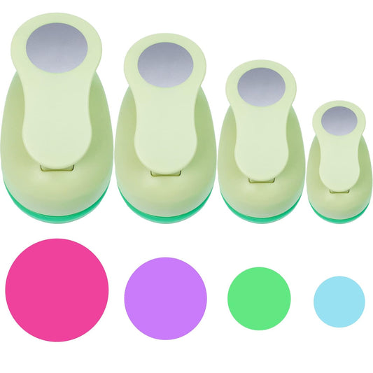 UCEC Craft Hole Punch, 2+1.5+1+5/8Inch Circle Punch, Circle Hole Punch, 4 Pcs Paper Punches for Crafting, Cardboard, Office Supplies, Back to School Supplies