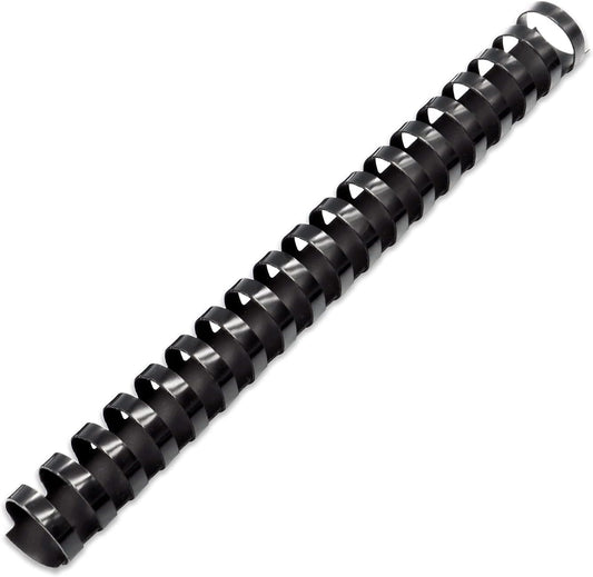 Binditek 10 Pack Plastic Comb Binding Spines, 1 Inch Diameter, 225 Sheet Capacity, Letter Size, Black Binding Comb, for Students and Coworkers
