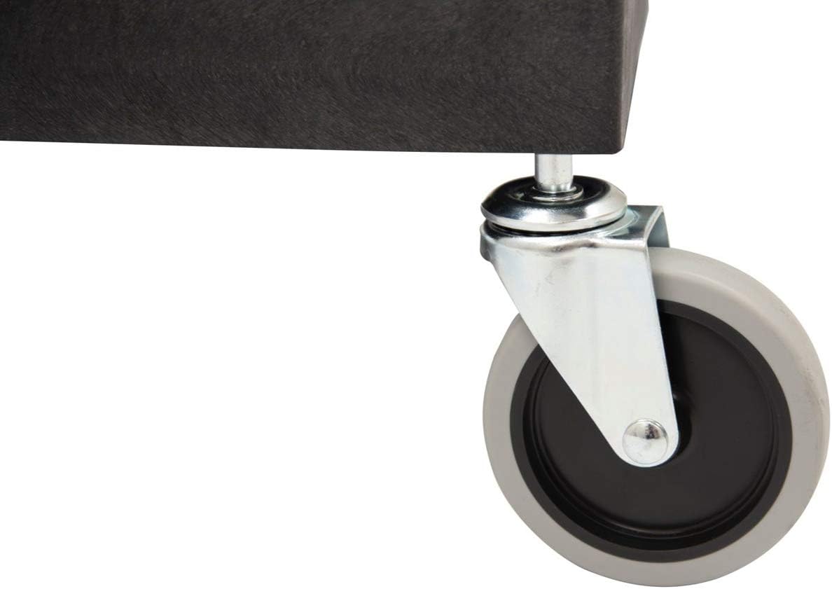 Luxor"24"" x 18"" Plastic Utility Tub Cart- Three Shelf- Black" -SEC111-B