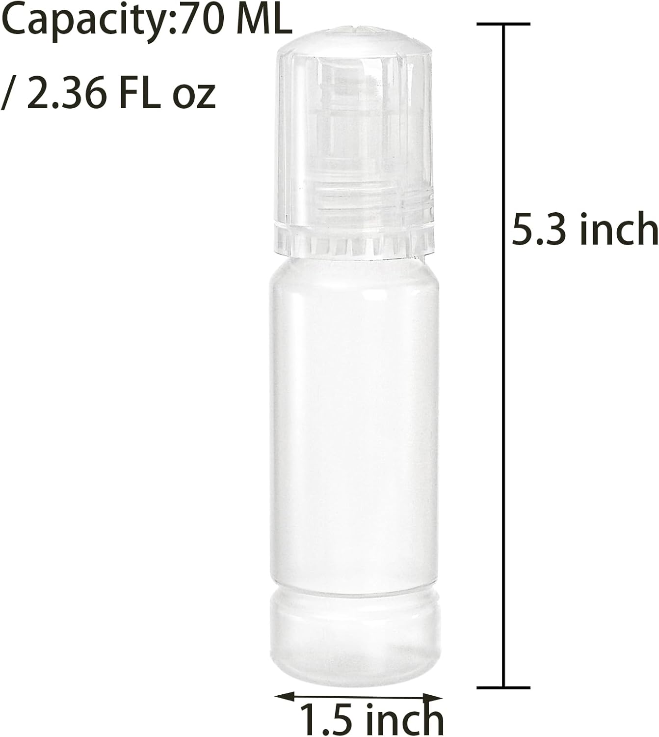 TOPZEA 24 PCS 70 ML Bottle Empty, 502 Ink Refill Bottles Universal Empty Ink Bottles with Leakproof Cap for Printers Tank, Easy to Refill