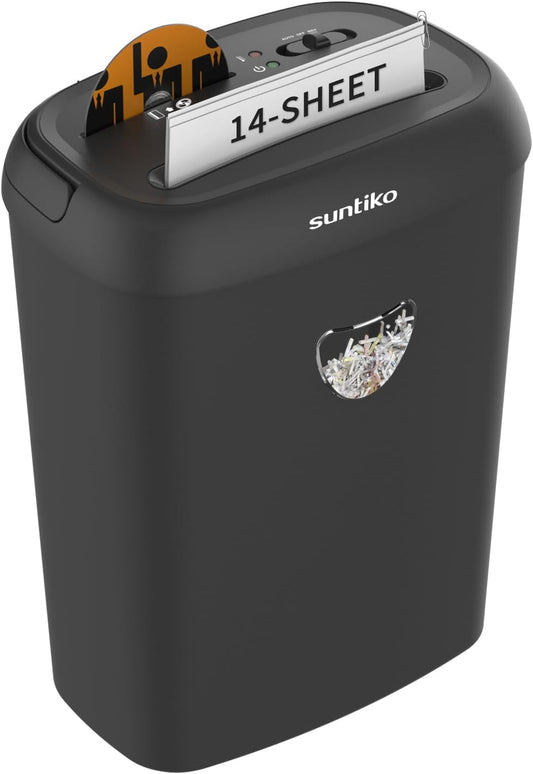 Paper Shredder, 14 Sheet Cross Cut, 6.6 Gallon Basket, P-4 Security Level, 3 Mode Design - Jam Proof Heavy Duty Shredder for Home and Office