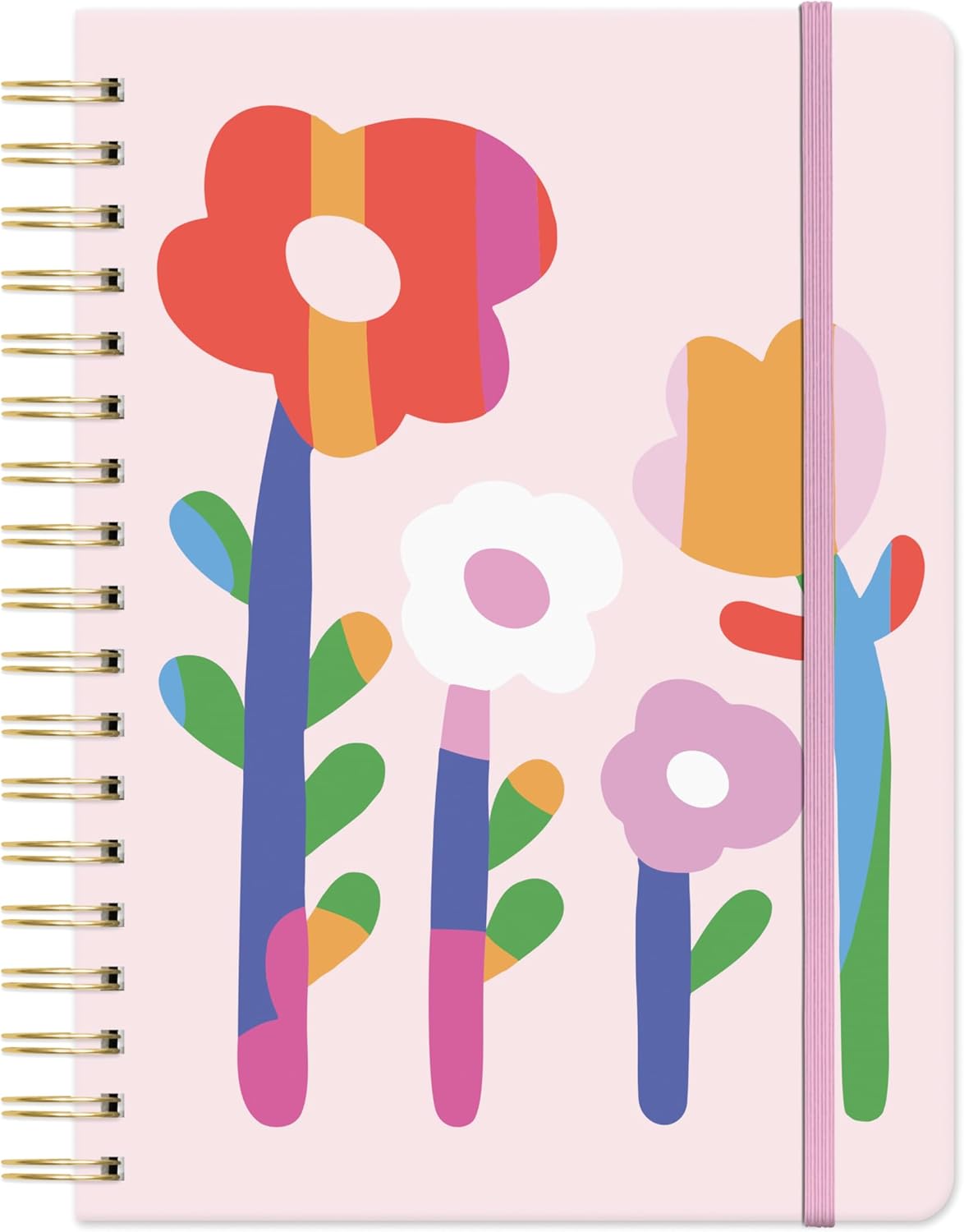 Orange Circle Studio Undated Tri-Tab Academic Planner 2026, Faire Flowers, Daily Notebook Journal, Cute Weekly and Monthly Calendar with Pocket, Stickers, Lined Pages for To Do lists and Planning