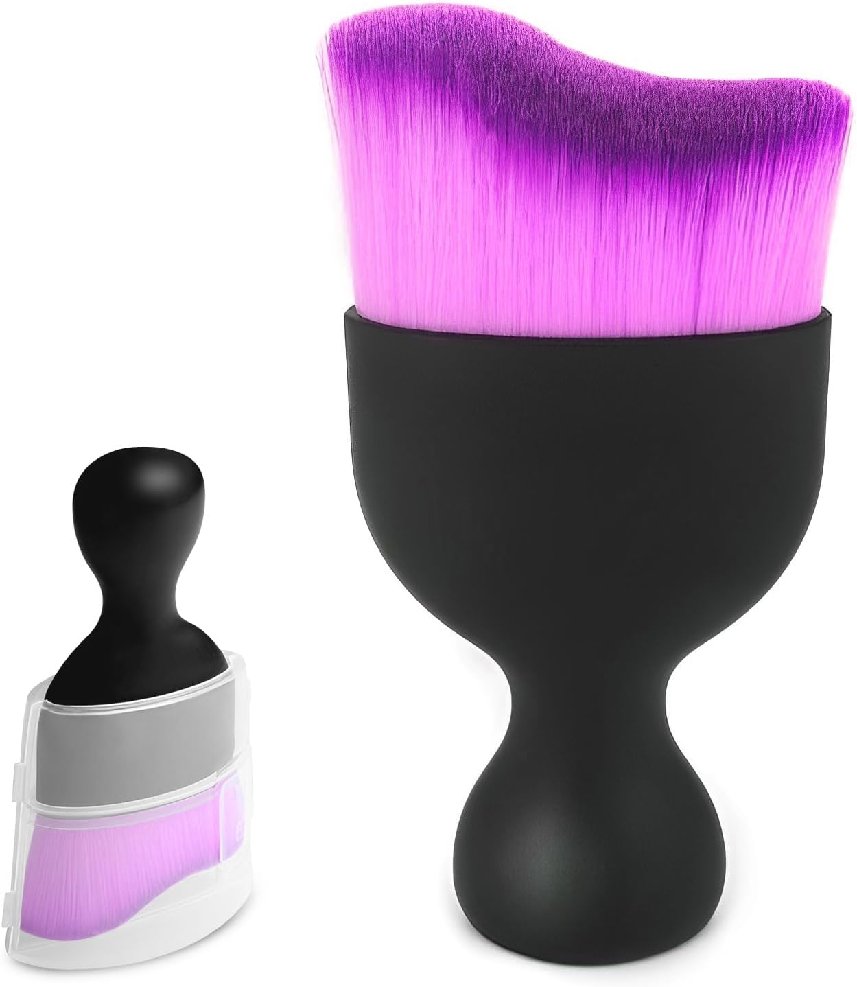 Car Interior Cleaning Brush Car Duster Interior with Ultra Soft Bristles Auto Detailing Brushes Dusting Car Accessories for Dashboard, AC Vents, Leather, Scratch-Free (Double Purple)