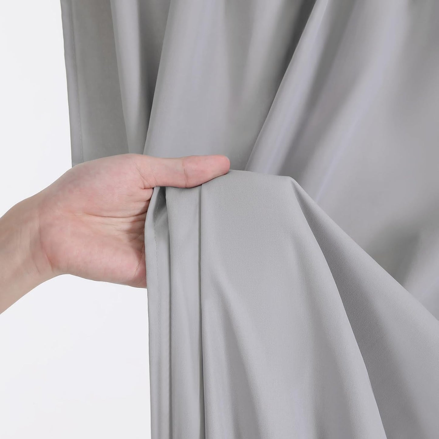 Grey Backdrop Curtains Photo Backdrop Drapes: 30ft x 10ft Polyester Fabric - Wedding Engagement Photography Background 6 Panels 5x10ft
