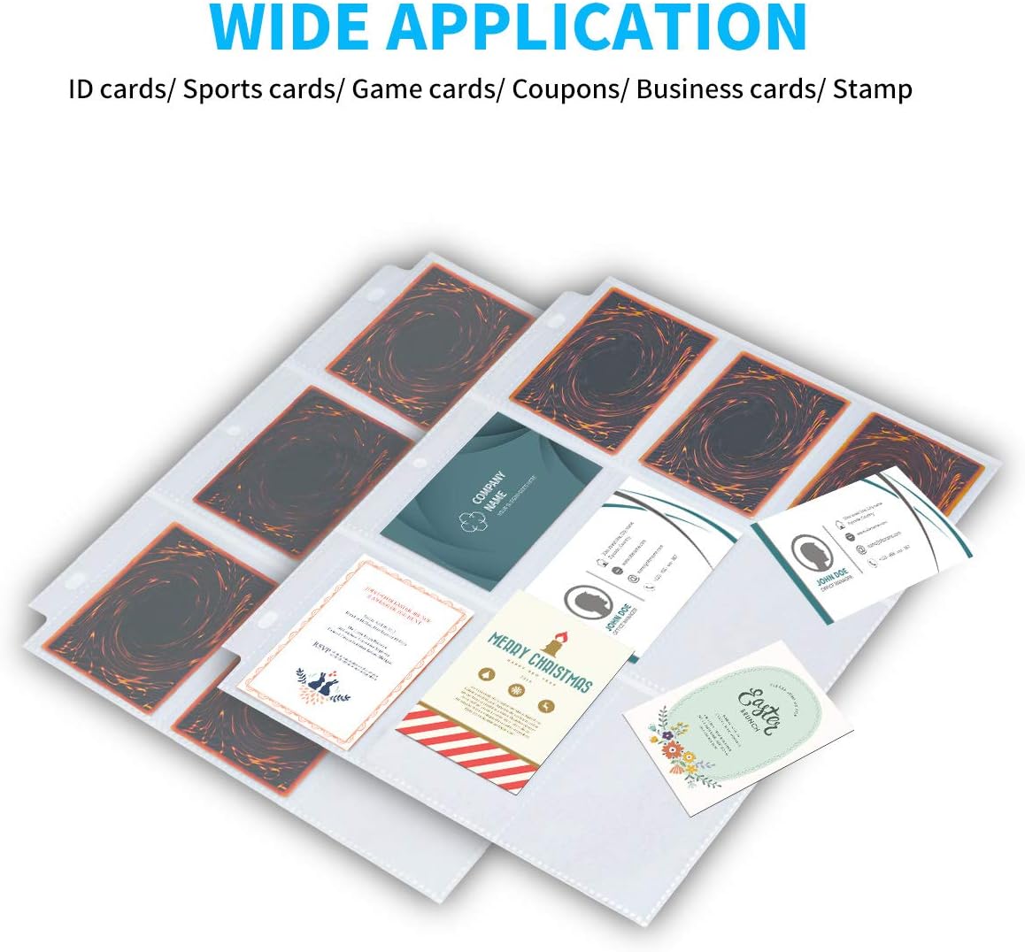 9 Pocket Page Protector - 648 Pockets Premium Double Side Trading Card Sleeves Pages for 3 Ring Binder, Standard Size Card Sheets Protectors