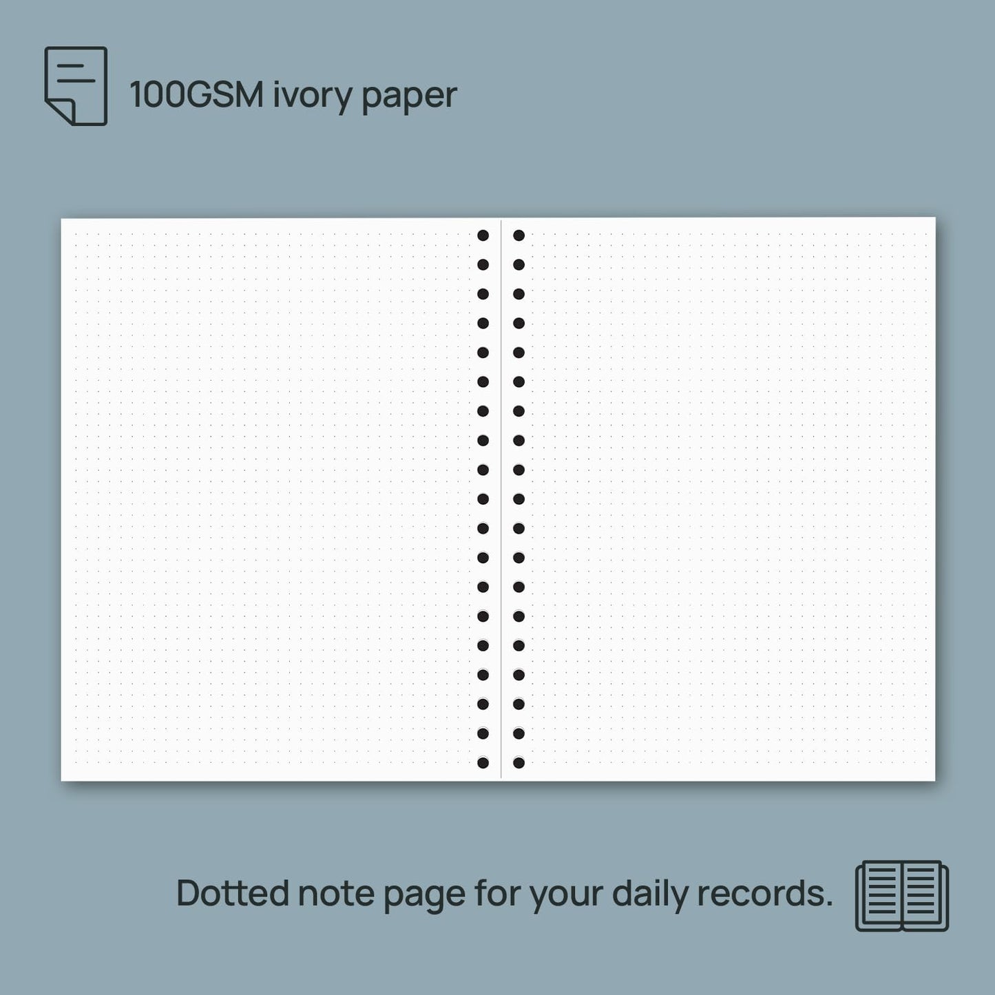 POPRUN Monthly Planner 2026-2027 Spiral Hardcover (8'' x 10''), 18 Months Calendar (Jan.2026-Jun.2027) - 2 Pages per Month with Dotted Note Pages, Sunday Start, Laminated Tab - Midnight Green