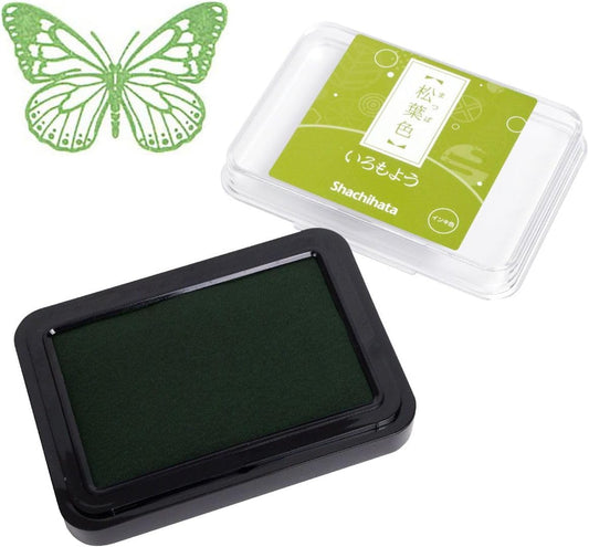 IROMOYO Stamp PAD, Traditional Japanese Ink Colour, Oil-Based Ink pad - Dark Yellow Green