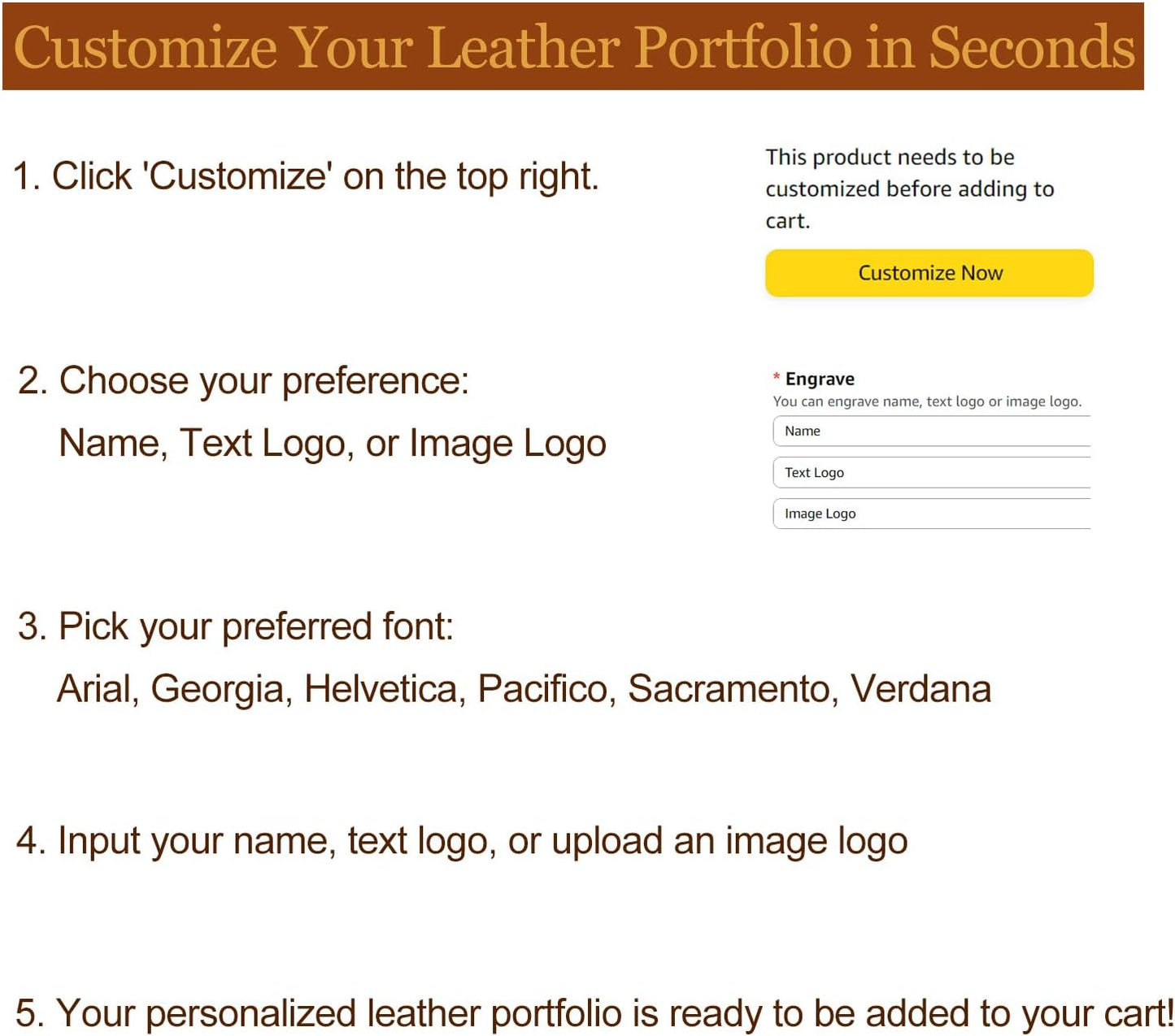 Personalized Genuine Leather Portfolio with Hidden Handle, Zippered Front Pocket, 8.5 x 11 Notebook Holder, Custom Engraved Business Legal Padfolio Travel Folio for Men Women, Dark Brown