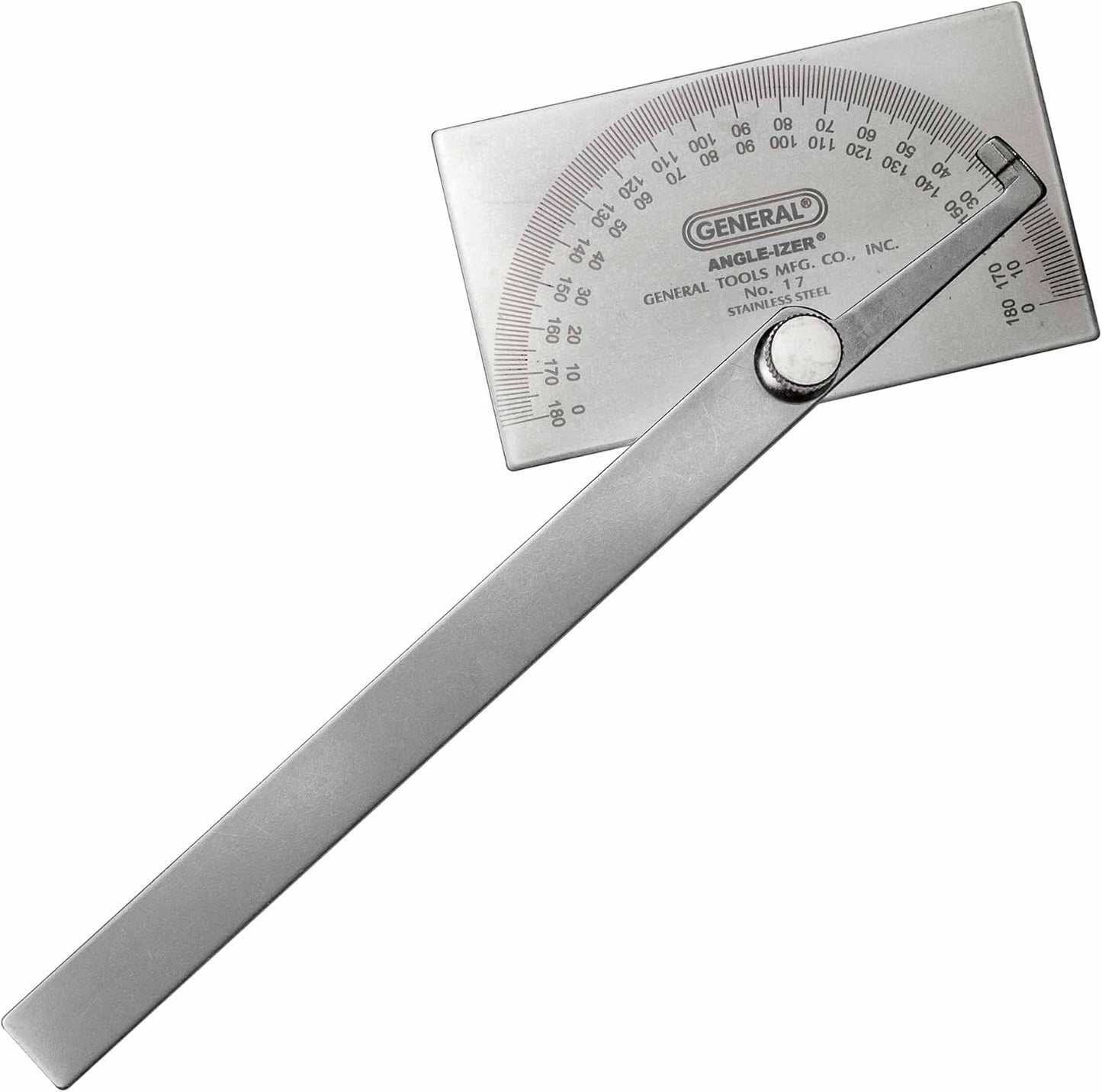 General Tools Angle Protractor #17 Stainless Steel Square Head + General Tools 88CM Tungsten Carbide Scribe and Magnet, Copper, Replaceable Tip
