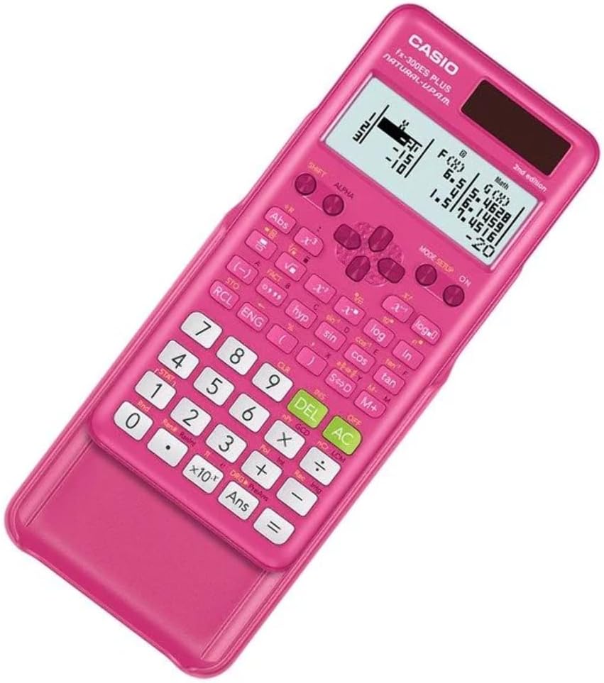 Casio fx-300ES Plus 2nd Edition – Standard Scientific Calculator | 262 Functions, Natural Textbook Display℠ | Ideal for Middle School, High School Math, Statistics & Algebra | Pink