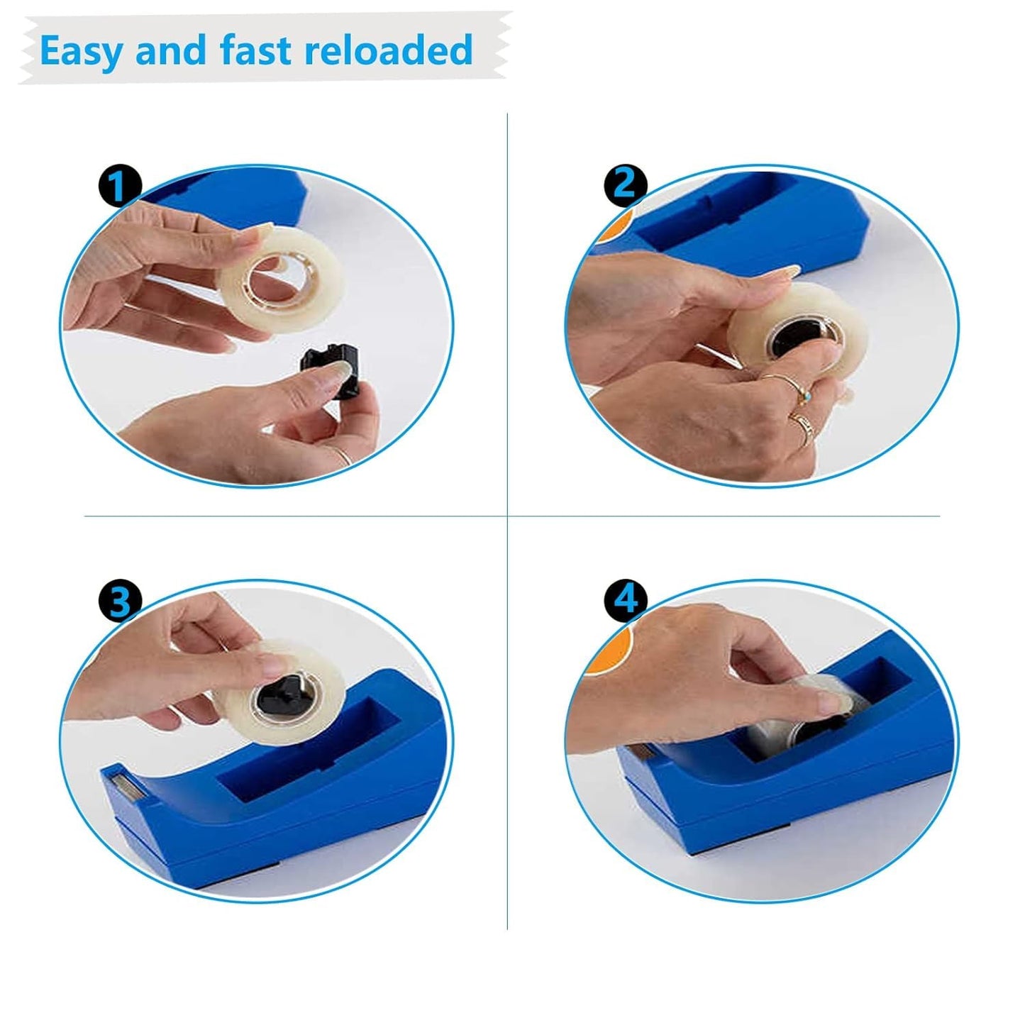 6 Pack Transparent Tape Clear Tape Refills Rolls Each Roll 3/4 x 1000 Inches, 1 inch Core, for Office, Home, School