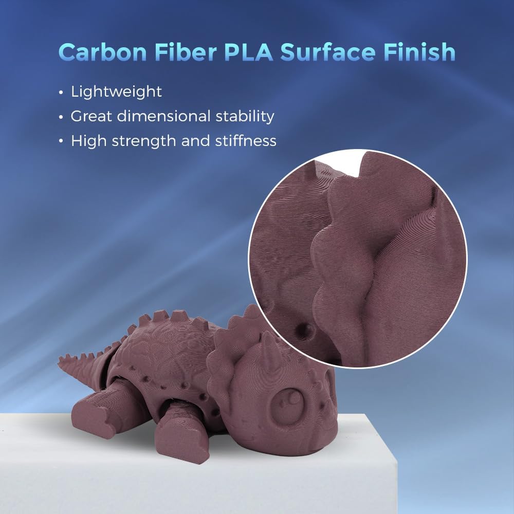 FLASHFORGE Carbon Fiber PLA Filament 1.75mm, Carbon Fiber Reinforced PLA 3D Printer Filament, 1KG Spool Dimensional Accuracy +/- 0.02mm, High Strength & High Abrasion-Resistance (Dusty Pink)